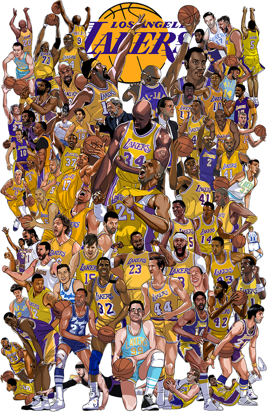 All-Time Lakers Illustration 11x17